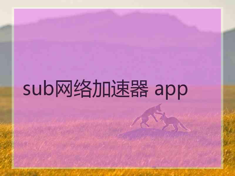 sub网络加速器 app