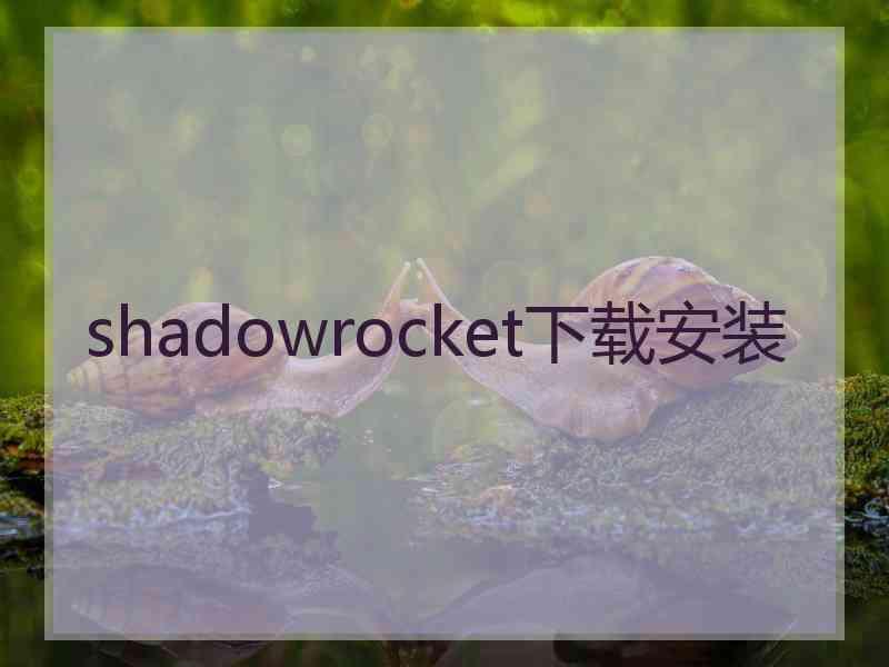 shadowrocket下载安装