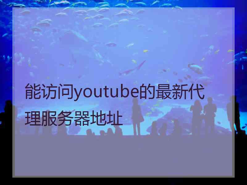 能访问youtube的最新代理服务器地址