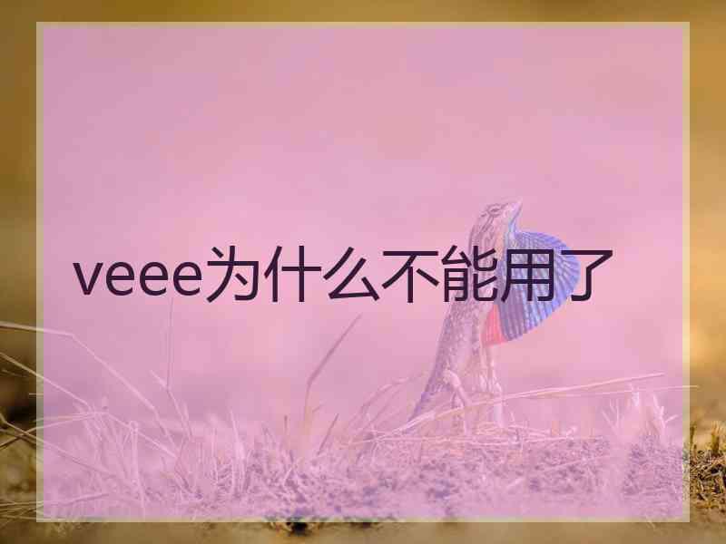 veee为什么不能用了