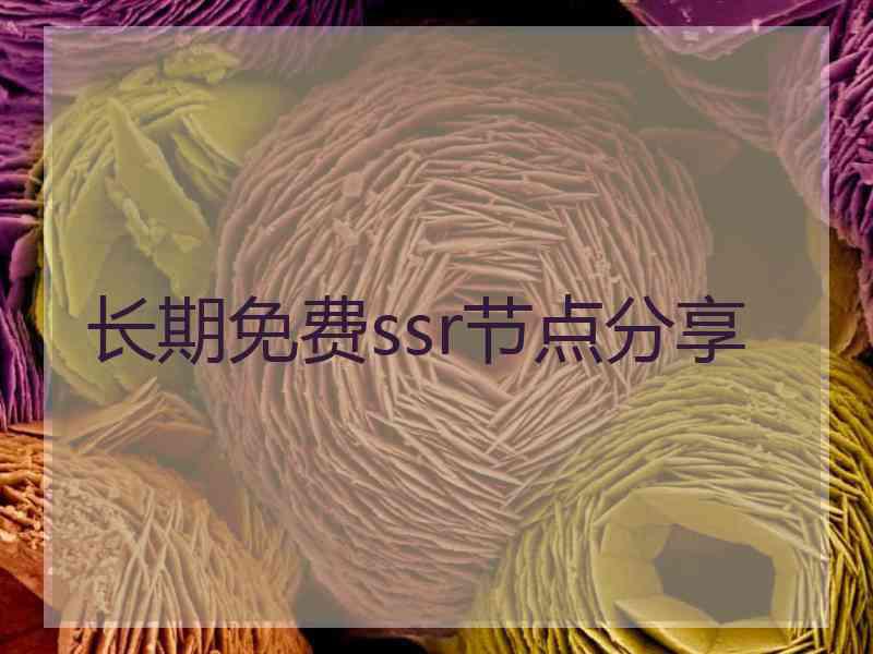 长期免费ssr节点分享